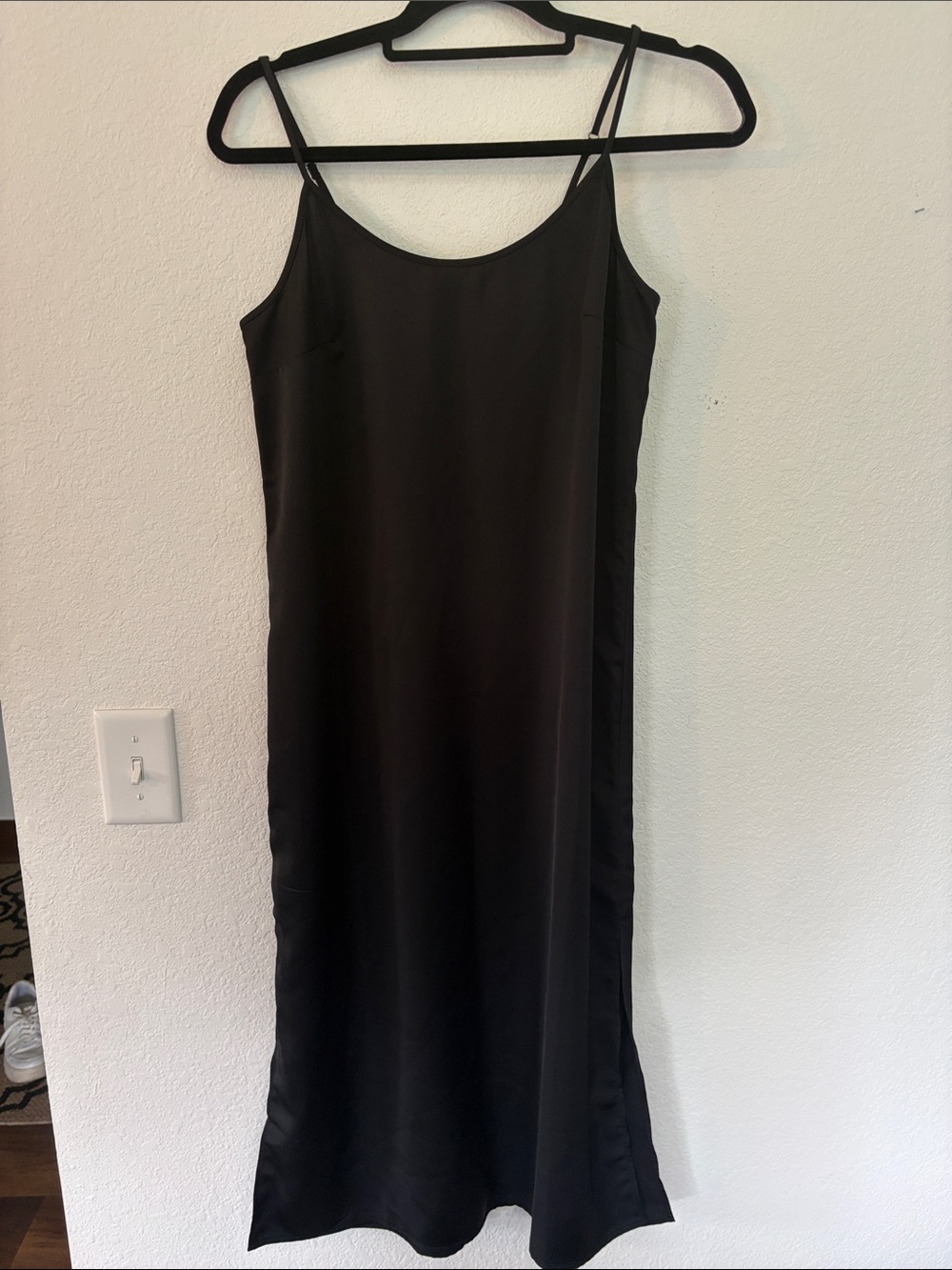 J Crew Black Slip Dress with Thin Adjustable Straps